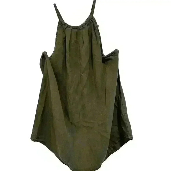 FRANCESCA HARPER NWT ARMY GREEN HALTER TANK WITH BUTTON KEY HOLE CLOSURE SMALL - Picture 9 of 12